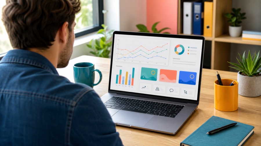 Online marketing szakember digitális kampányeredményeket elemez