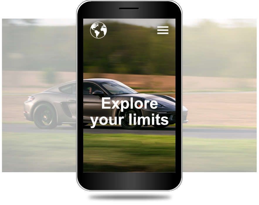 Sportkocsit ábrázoló kép egy részlete egy mobiltelefon képernyőjén