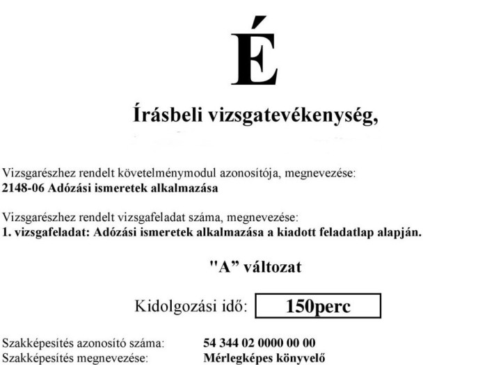 Adózás vizsgafelkészítő időpontok!