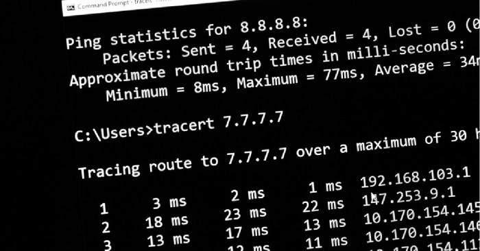 Internethiba felderítése (ping, ipconfig, tracert)