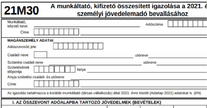 SZJA  bevallás aktualitása
